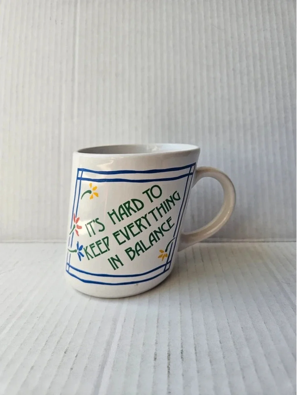 Vintage Papel Mug Slants coffee cup tilted slanted novelty 1980s collectable
